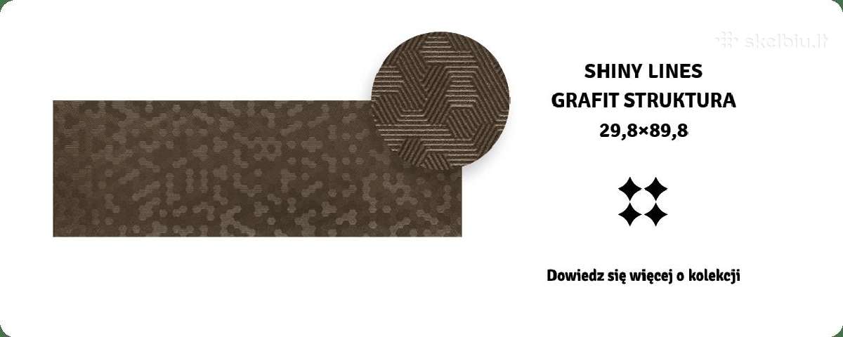 Plytelės 11 vnt. Paradyz Shiny lines grafit