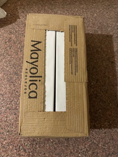 Baltos ispaniškos plytelės Mayolica 7,5×30