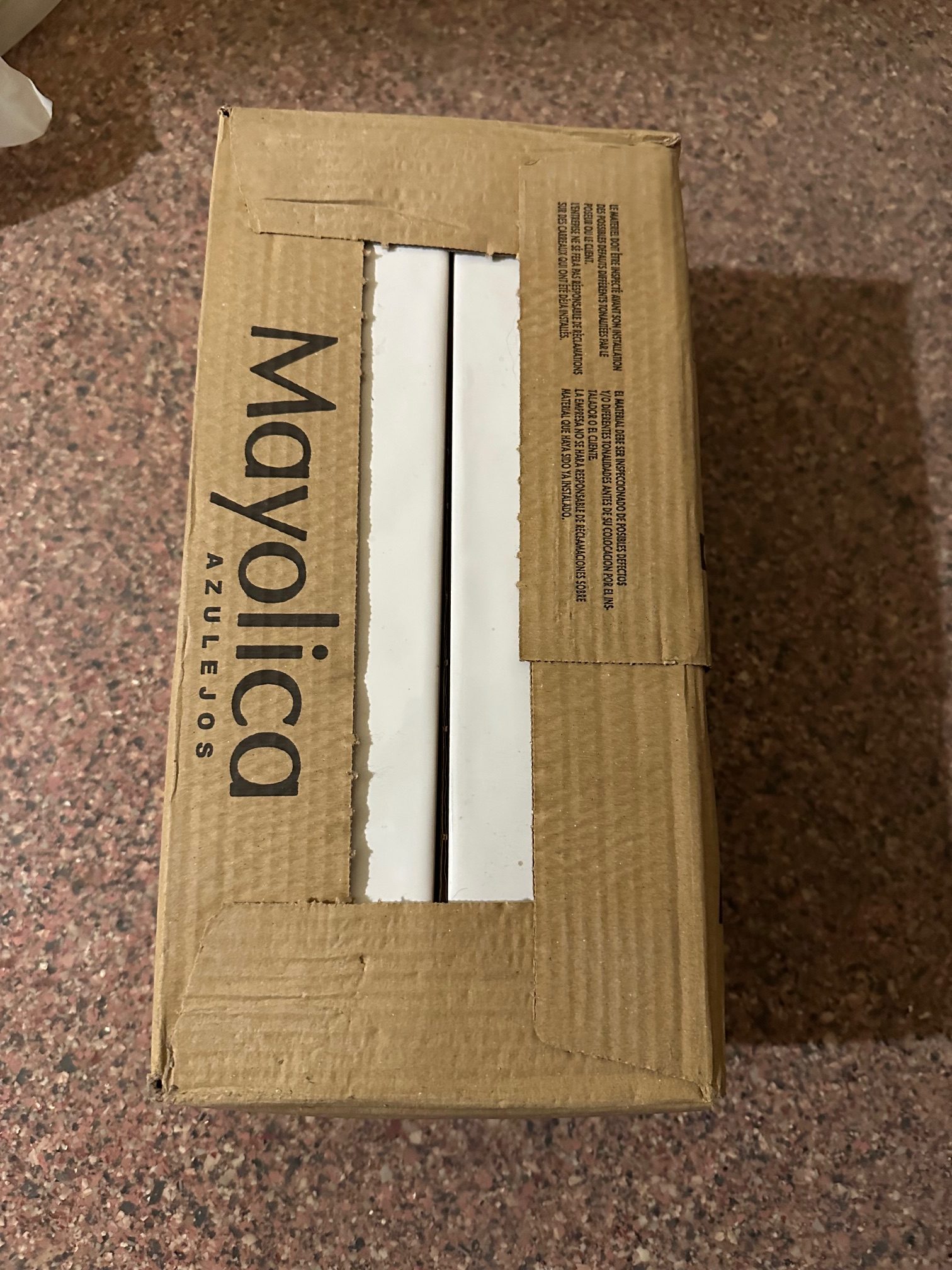 Baltos ispaniškos plytelės Mayolica 7,5×30