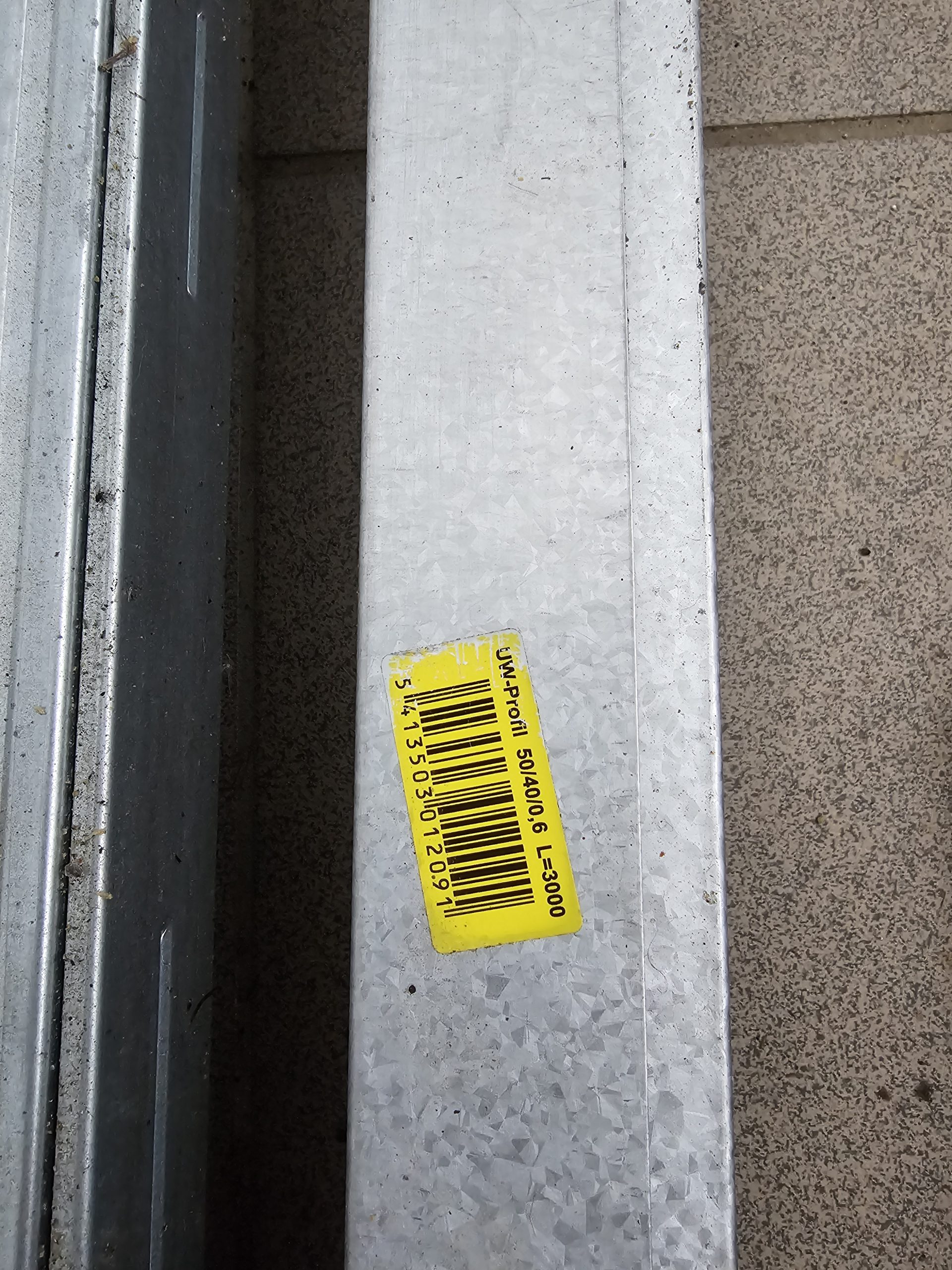 Profilis Knauf UW 0.6mm, horizontalus, pertvaroms, 50/40mm, L=3000