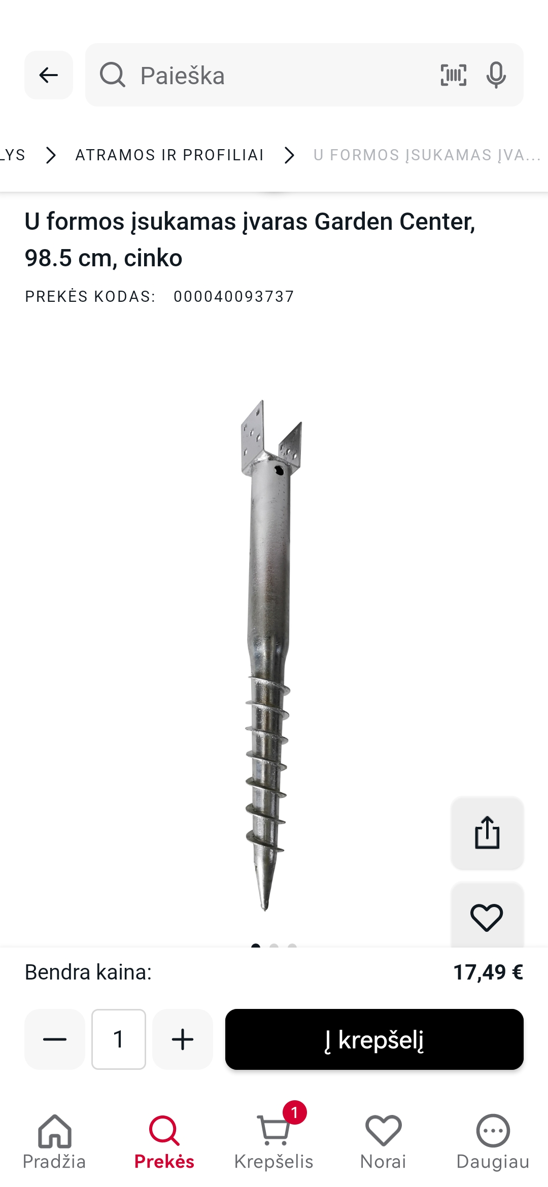 Parduodami sraigtiniai poliai