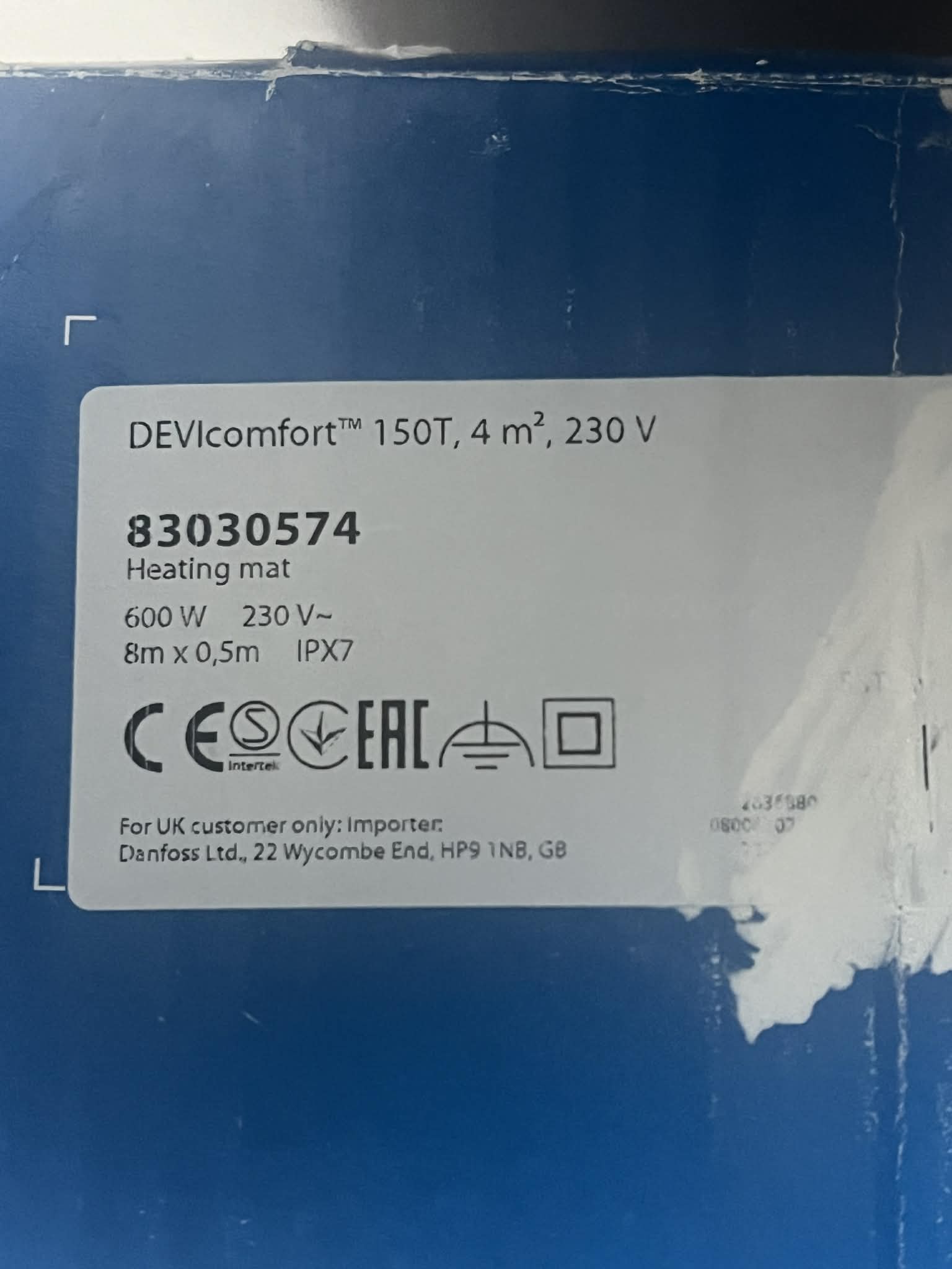 DEVIComfort el. šildymo kilimėlis 4 m²