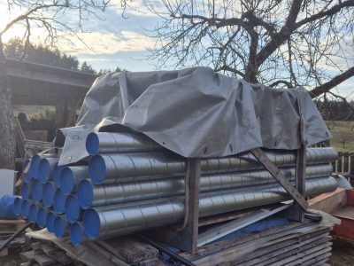 Ventiliacijos vamzdžiai (ortakiai) 125mm ir 160mm skersmens, 3m ilgio