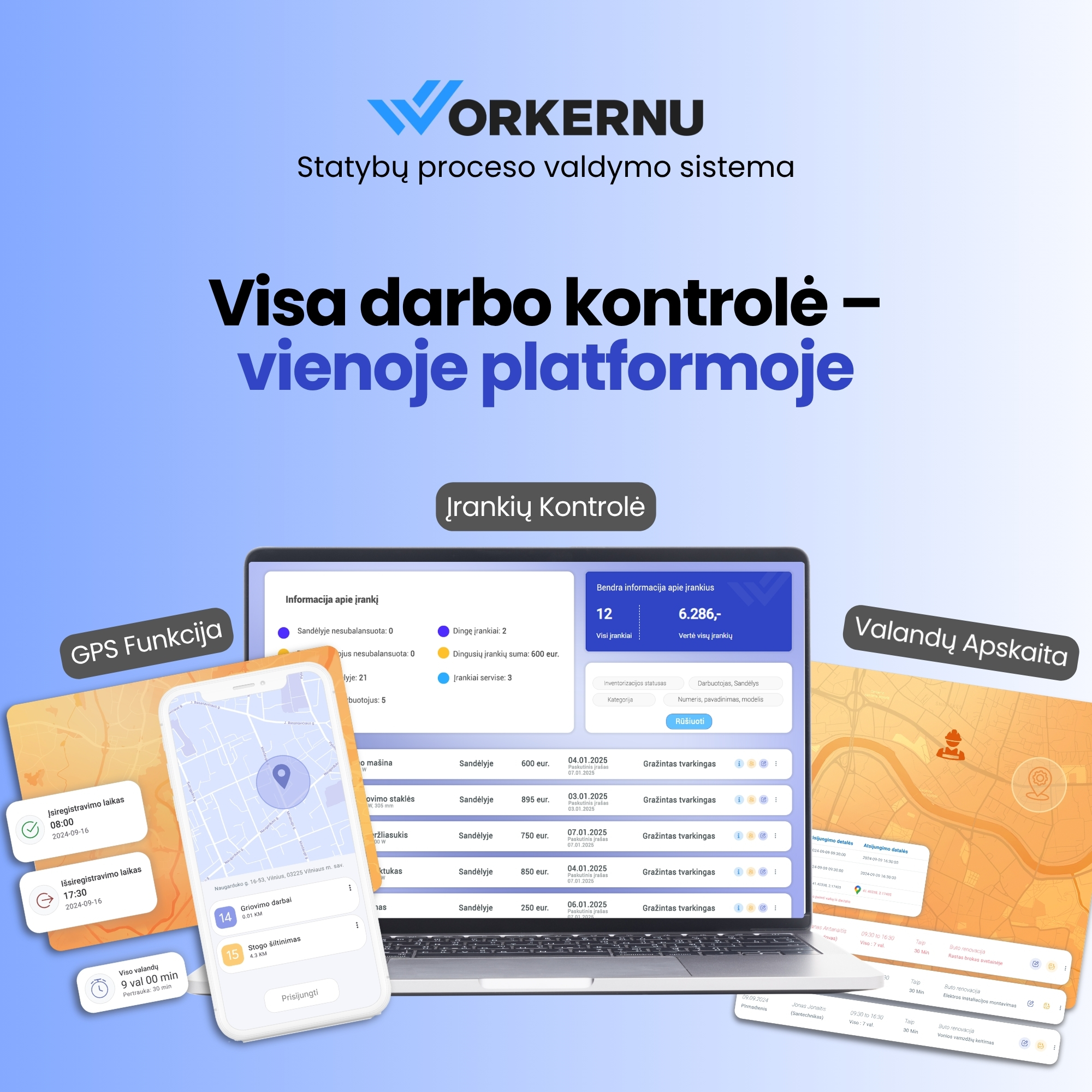Statybų proceso valdymo sistema – Workernu