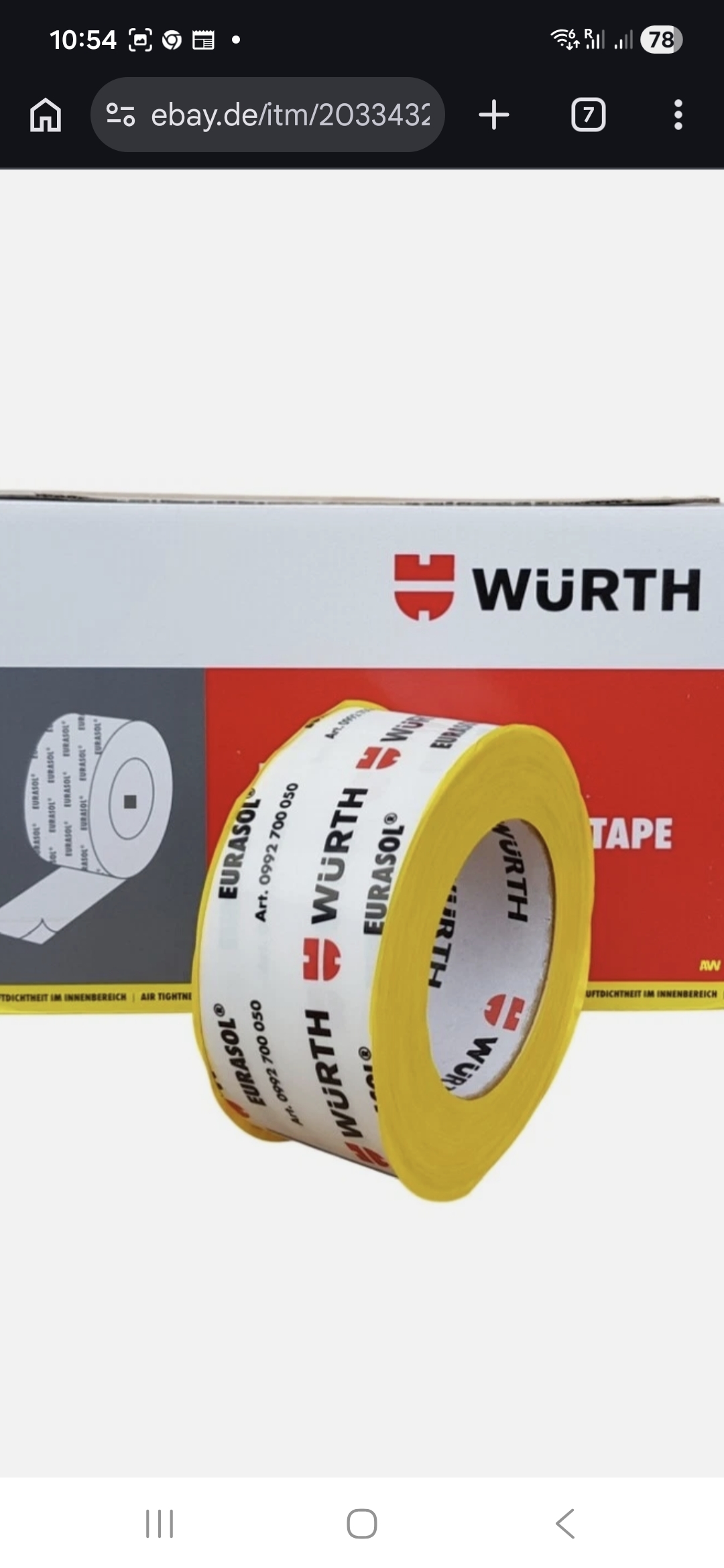 Wurth eurasol sandarinimo juosta