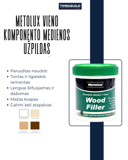 „Metolux“ vieno komponento medienos glaistas – 250 ml