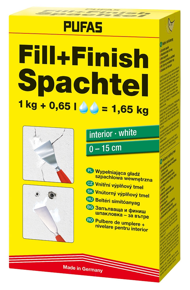 PUFAS Fill+Finish vidaus glaistas, 1 kg