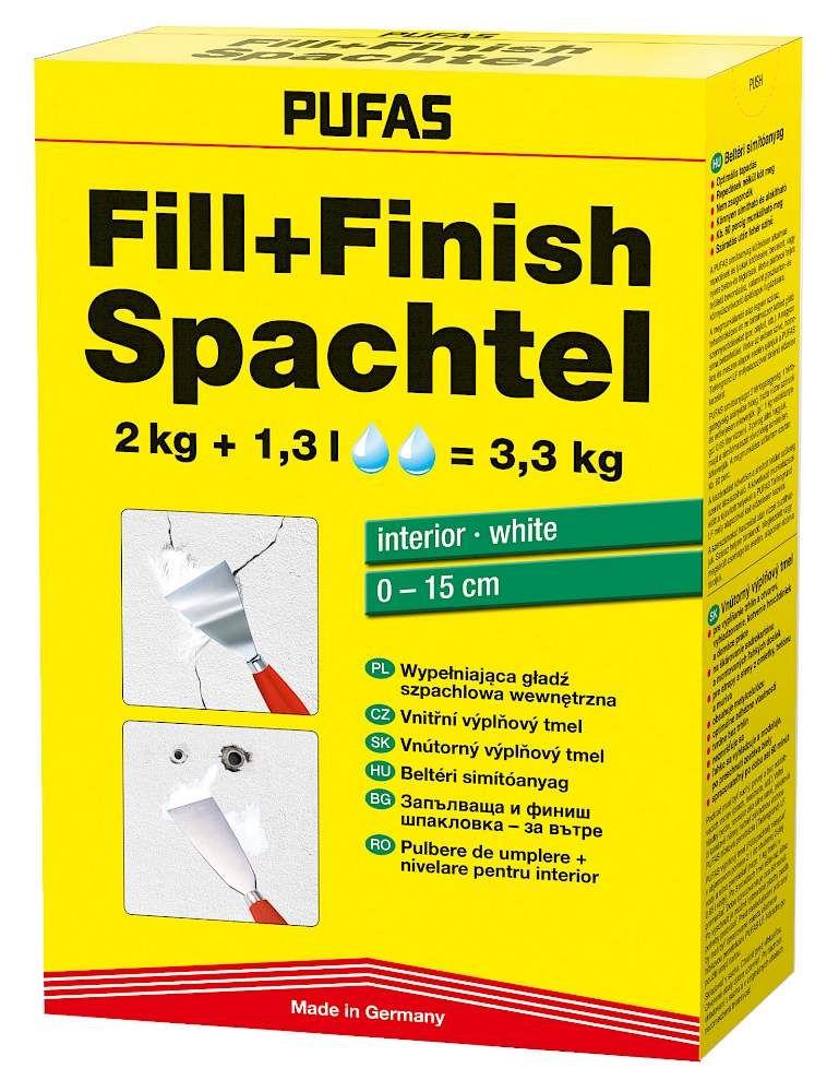 PUFAS Fill+Finish vidaus glaistas, 2 kg