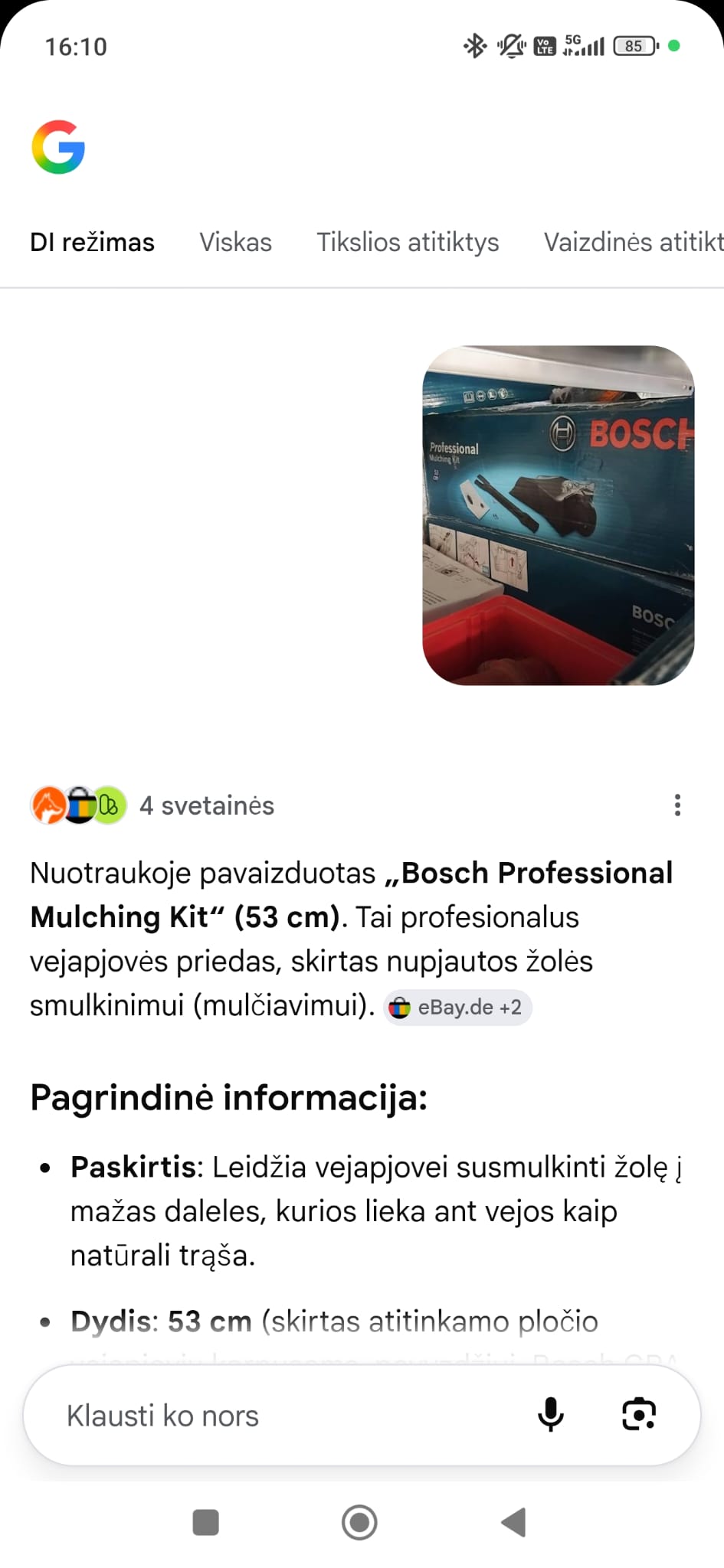 „Bosch Professional” vejapjoves pjovimo peilis.„Bosch Ersatzmesser 48 cm”