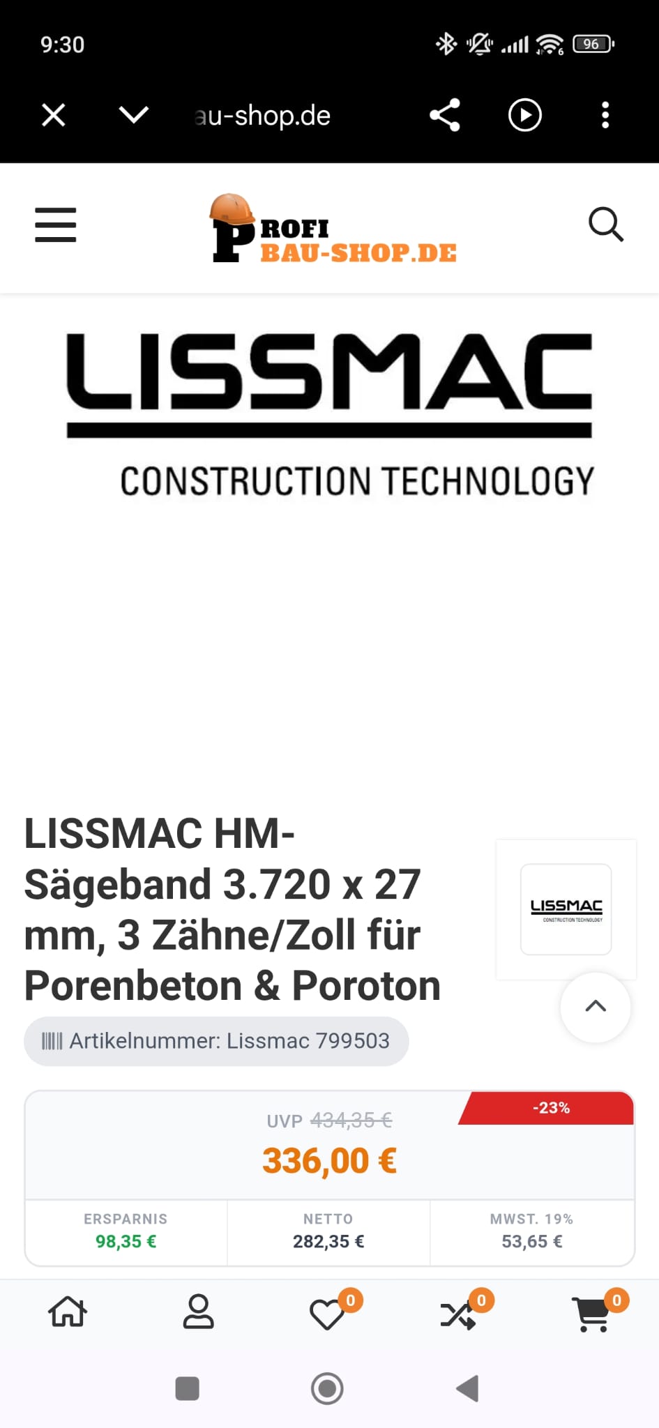 LISSMAC HM pjovimo * diskas (3720 x 27 mm, 3 dantys/colyje)