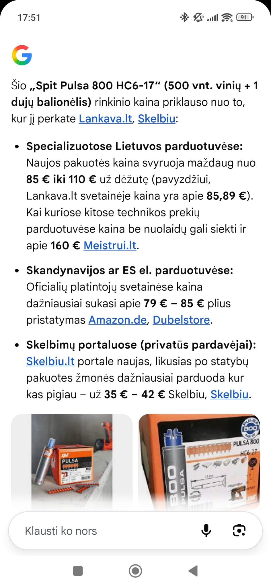 Vyniu juostos PULSA
