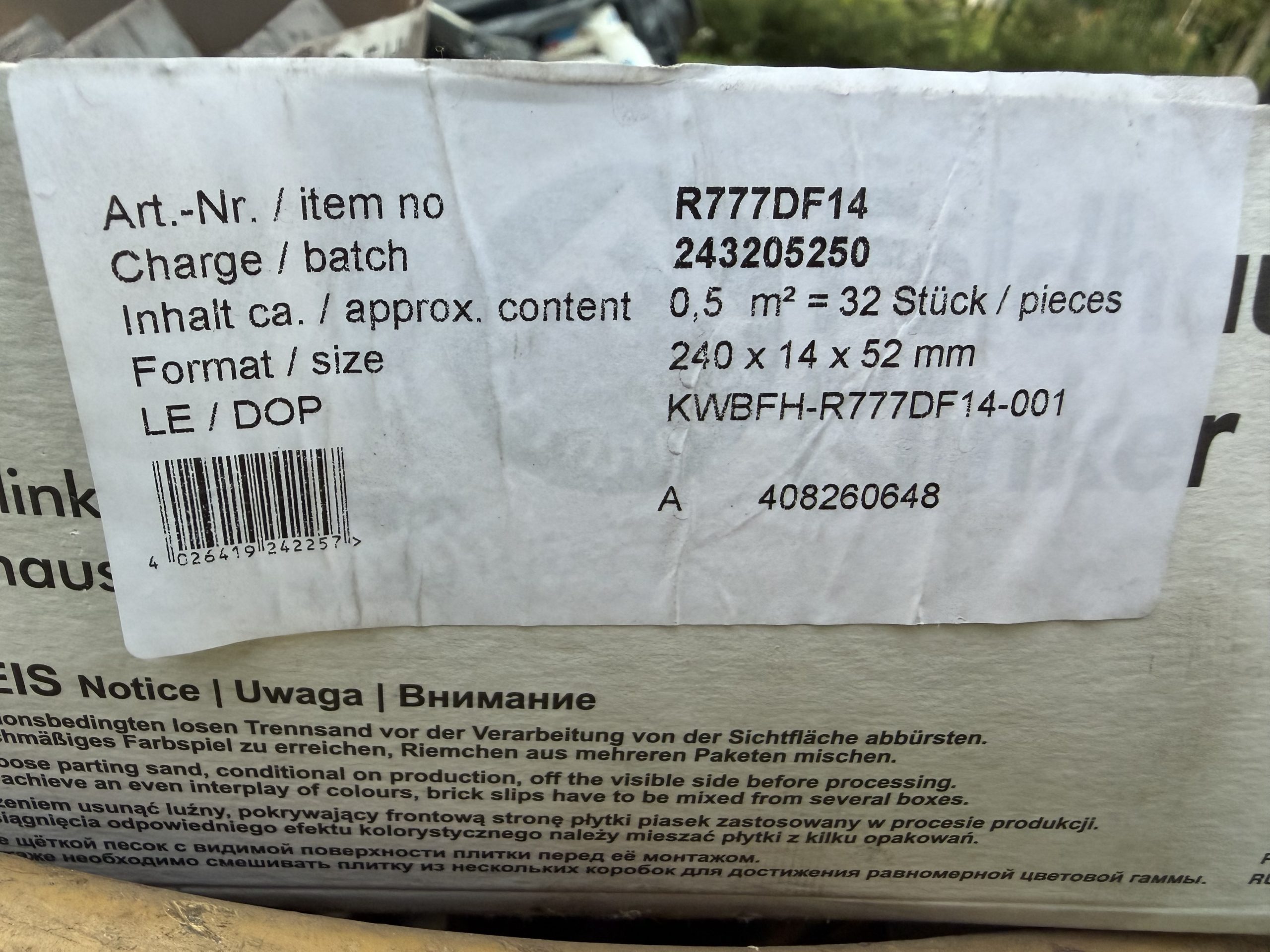 Feldhaus klinkeris R777DF14