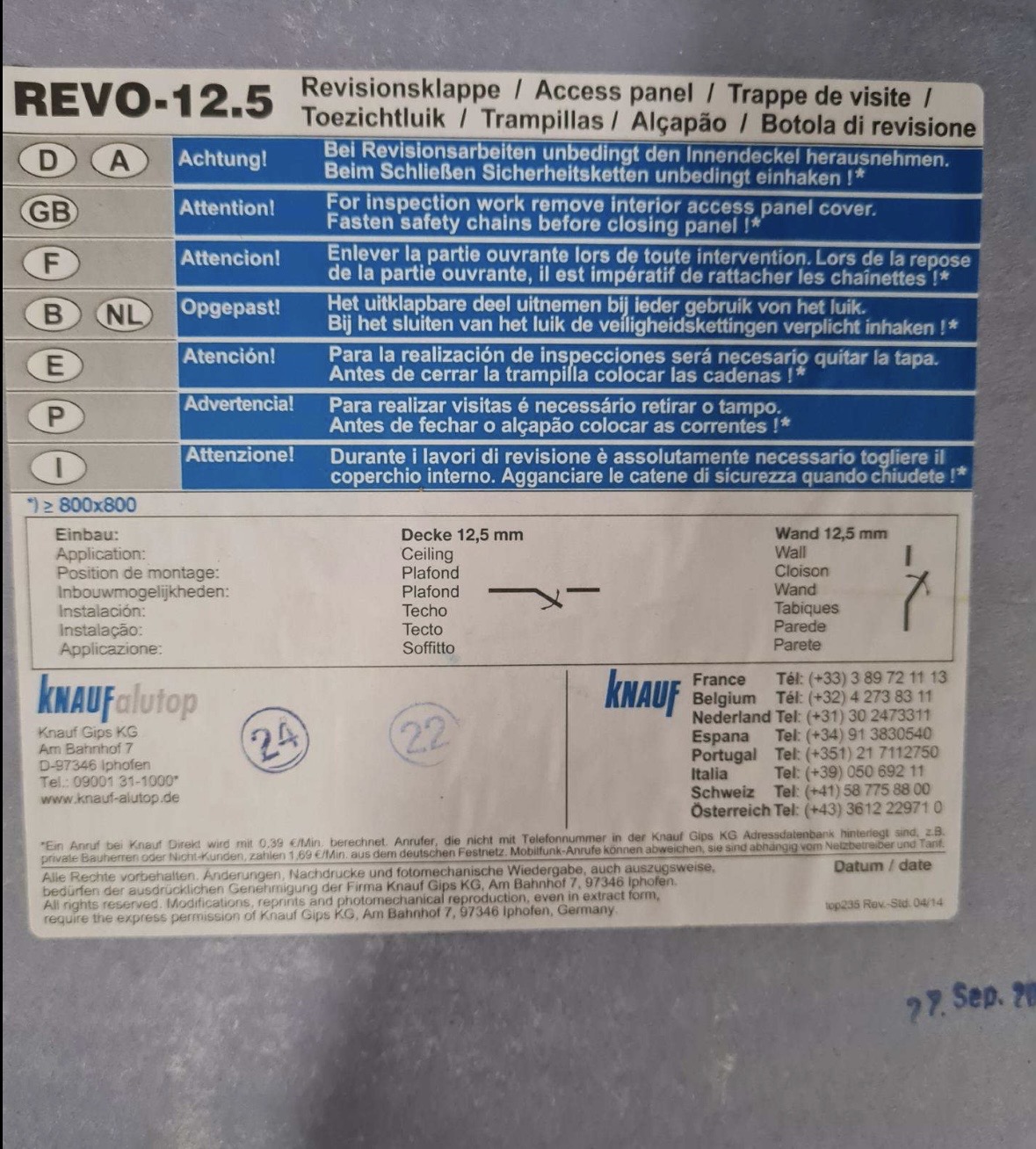 KNAUF revizinis liukas 40×40