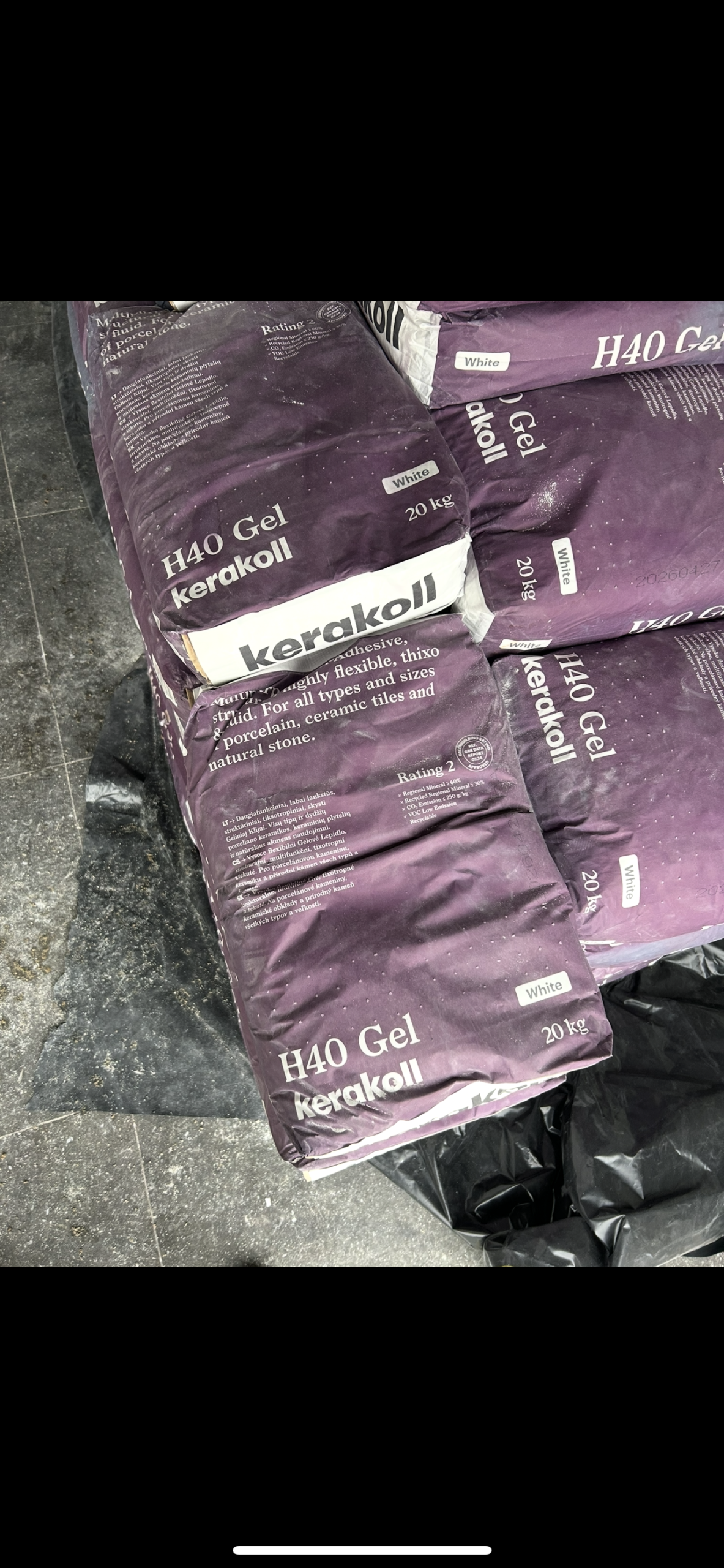 Kerakoll H40 Gel C2TE S1 balti plytelių klijai 20 kg