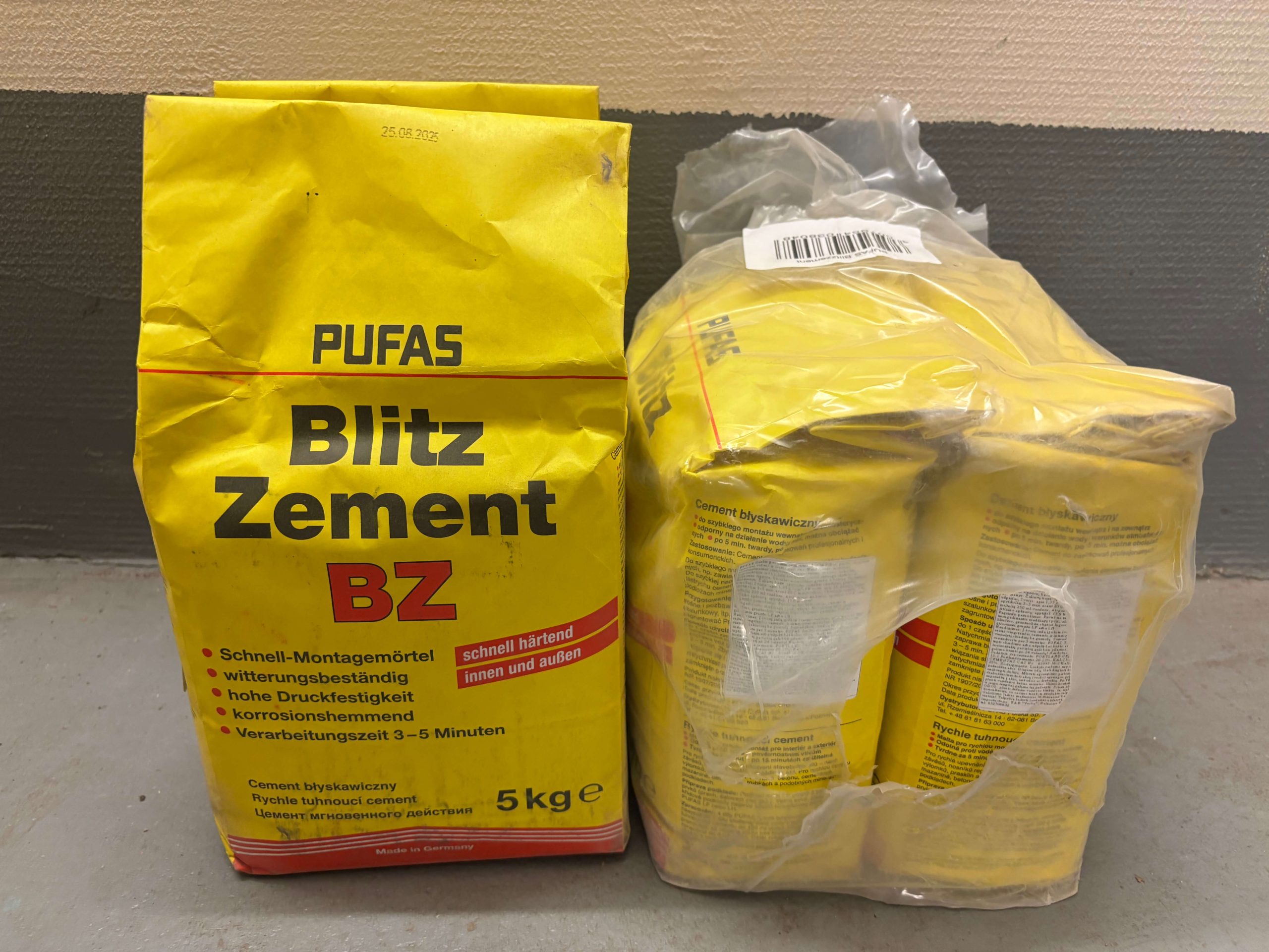 PUFAS Blitz Zement BZ greitai kietėjantis montažinis cementas, 5 kg