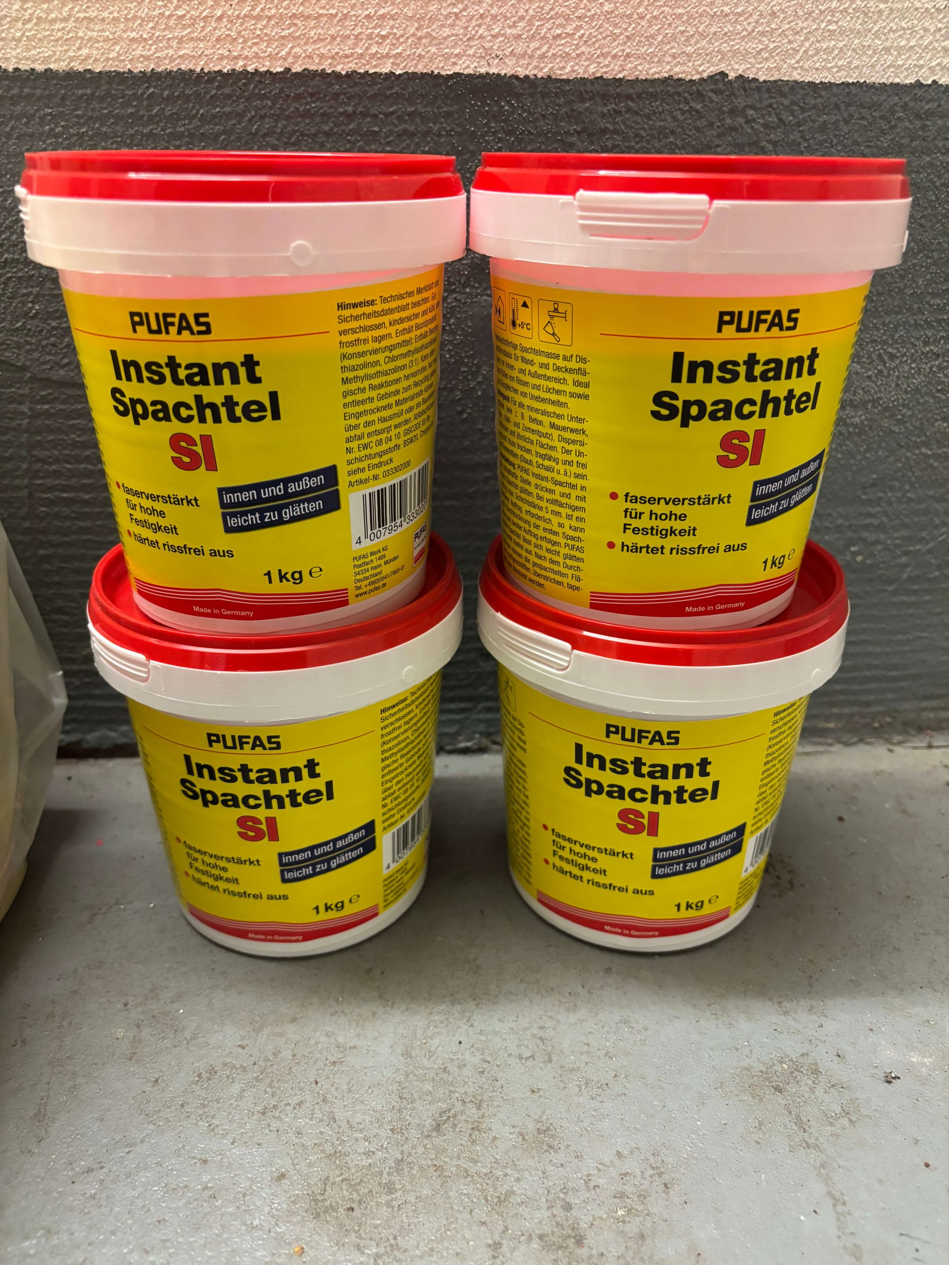 PUFAS Instant Spachtel SI paruoštas naudoti remontinis glaistas vidaus ir lauko darbams, 1 kg