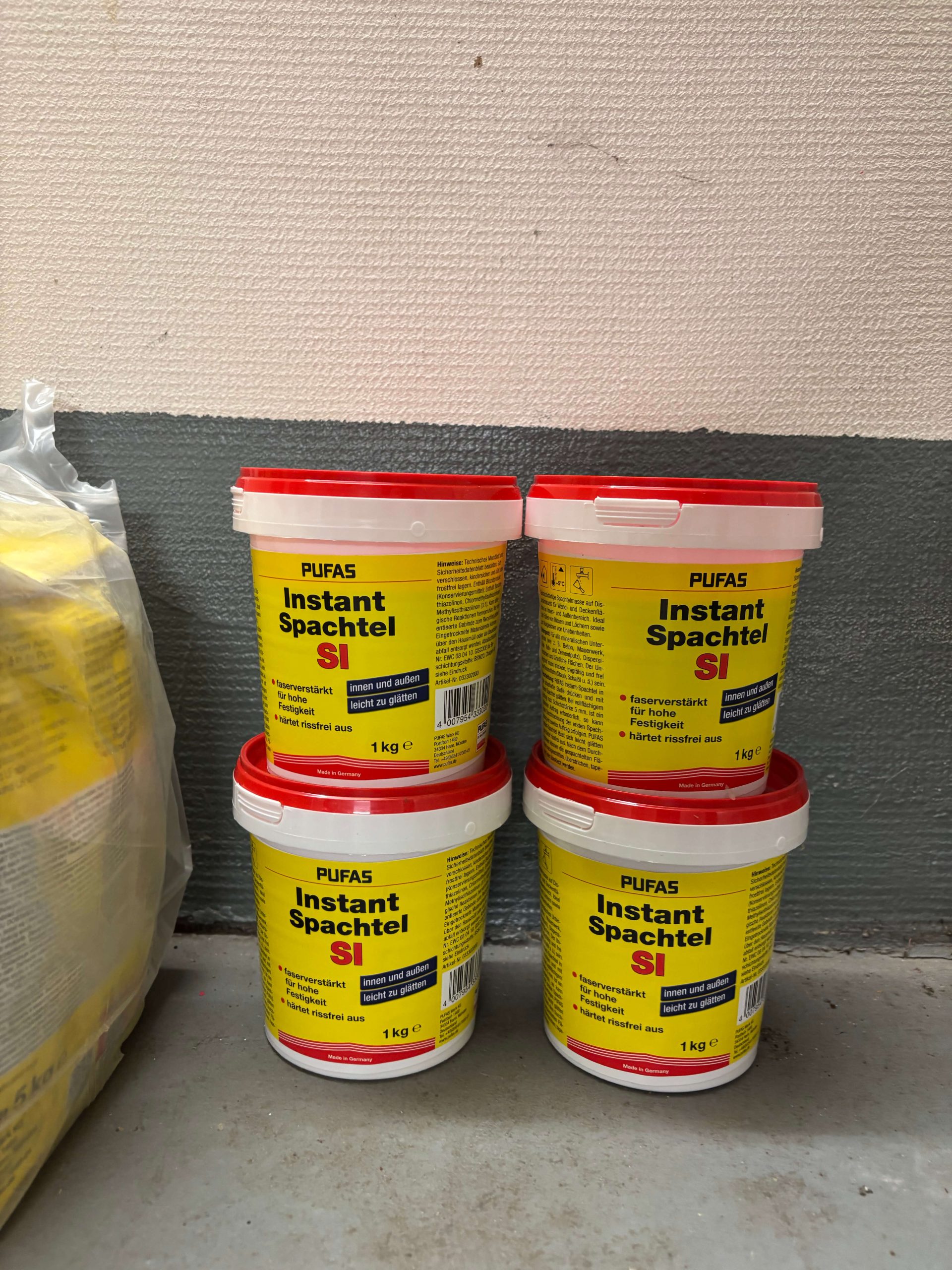 PUFAS Instant Spachtel SI paruoštas naudoti remontinis glaistas vidaus ir lauko darbams, 1 kg