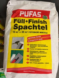 PUFAS Fill+Finish universalus vidaus glaistas, 15 kg